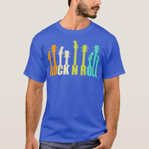 Camiseta Guitarras da Vintage dizendo Rock and Roll Rock Gu