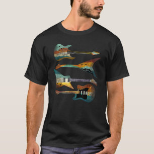 Camiseta Guitarras de Estilo Retro, Músicos com Dificuldade