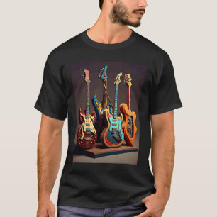 Camiseta Guitarras Elétricas De Coleção De Violão Legal F