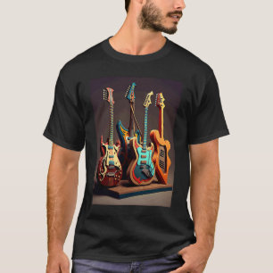 Camiseta Guitarras Elétricas De Coleção De Violão Legal F