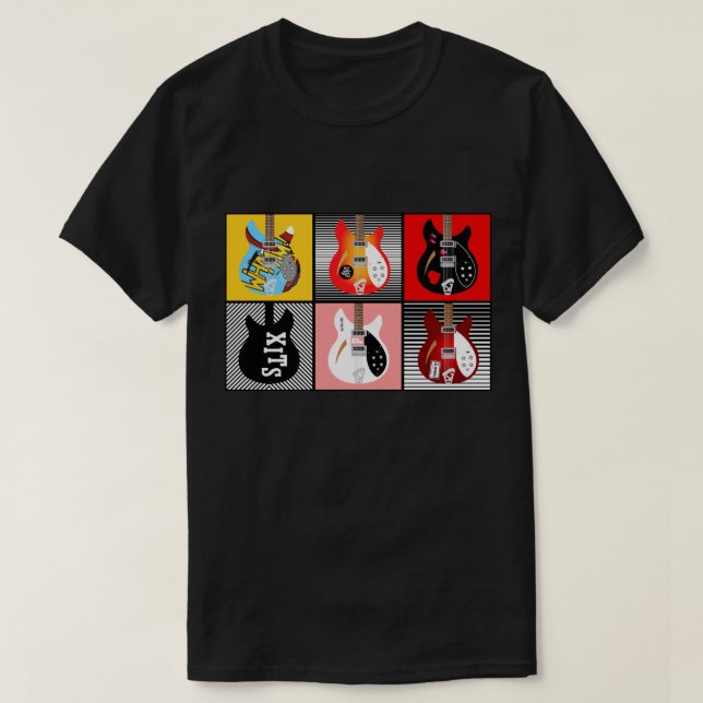 Camiseta Guitarras elétricas do Moddad para pop Brit (Frente do Design)