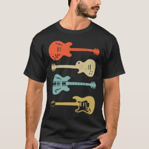 Camiseta Guitarras Elétricas Vintage Afetam Homens Mulheres