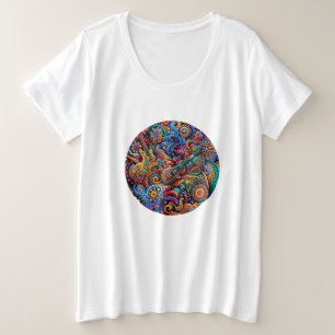 Camiseta Guitarras no estilo mandala batik