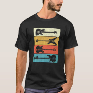 Camiseta Guitarras Retro Vintage  Música de Baixo  Baixista