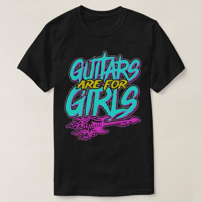Camiseta Guitarras São Para Meninas 1 (Frente do Design)