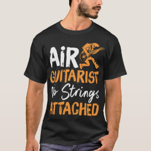 Camiseta Guitarrista Aéreo Sem Cordas Fixadas Ao Pai Guitar