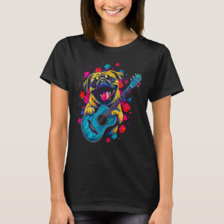 Camiseta Guitarrista cachorro Pug