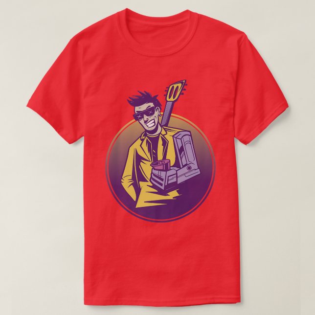 Camiseta Guitarrista-canhoto1040 (Frente do Design)