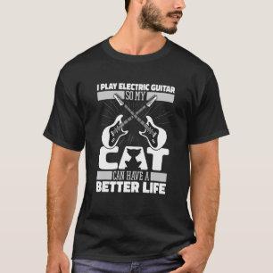 Camiseta Guitarrista Cat E   Guitarra Elétrica