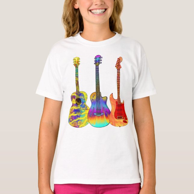 Camiseta Guitarrista Colorido Rockstar (Frente)