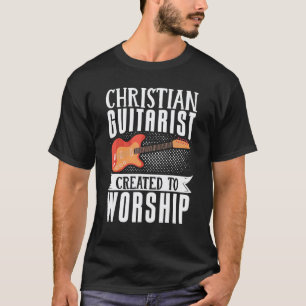 Camiseta Guitarrista Cristão Criado Para Adorar Violão Acús
