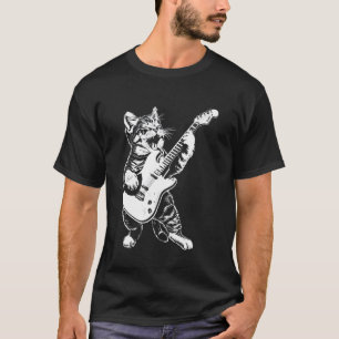 Camiseta Guitarrista de Gato - Pai Mãe American Shorthair