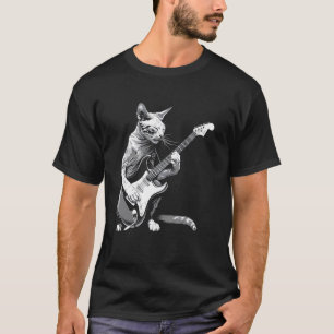 Camiseta Guitarrista de Gato - Pai Mãe de Shorthair Orienta