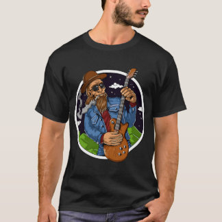 Camiseta Guitarrista de Heavy Metal Bigfoot Manga Curta