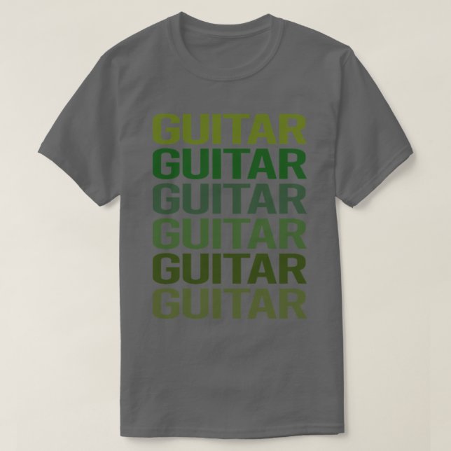 Camiseta Guitarrista de Texto Verde (Frente do Design)