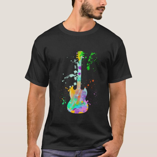 Camiseta Guitarrista de Tinta Elétrica (Frente)