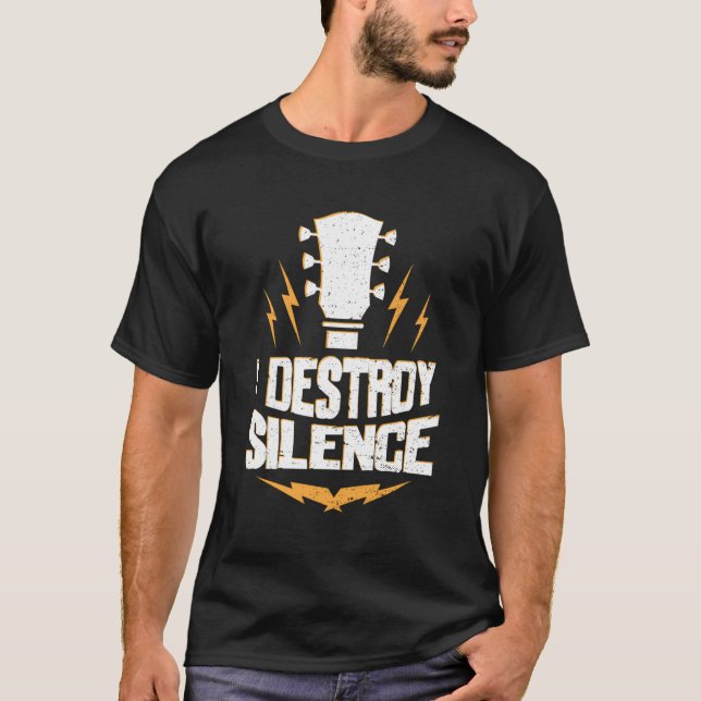 Camiseta Guitarrista Destruo Violão Silencioso (Frente)