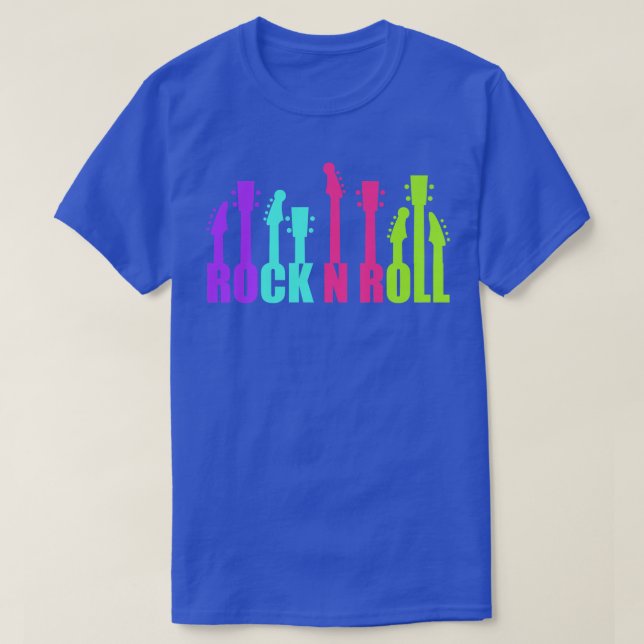 Camiseta Guitarrista dizendo: Ataque de Rock and Roll Guita (Frente do Design)