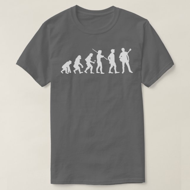 Camiseta Guitarrista em Evolução Humana 1 (Frente do Design)
