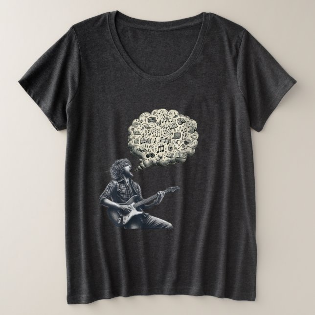 Camiseta Guitarrista explosivo Solfeggio (Frente do Design)