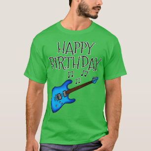Camiseta Guitarrista Guitarrista Feliz Aniversário Elétrico