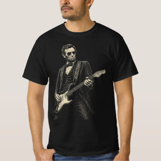 Camiseta Guitarrista Legal Lincoln Xilogravura Vintage