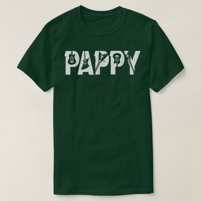 Camiseta Guitarrista Pai Funny Pappy Music Guitar Pais D (Frente do Design)