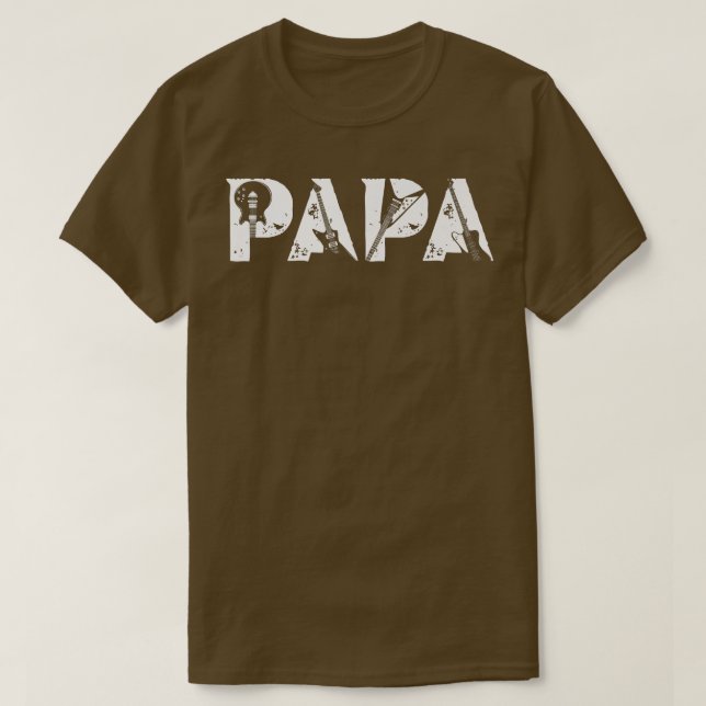Camiseta Guitarrista Papá Engraçado Pais Da Música (Frente do Design)