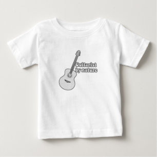 Camiseta Guitarrista por natureza... retro guitarra negra e