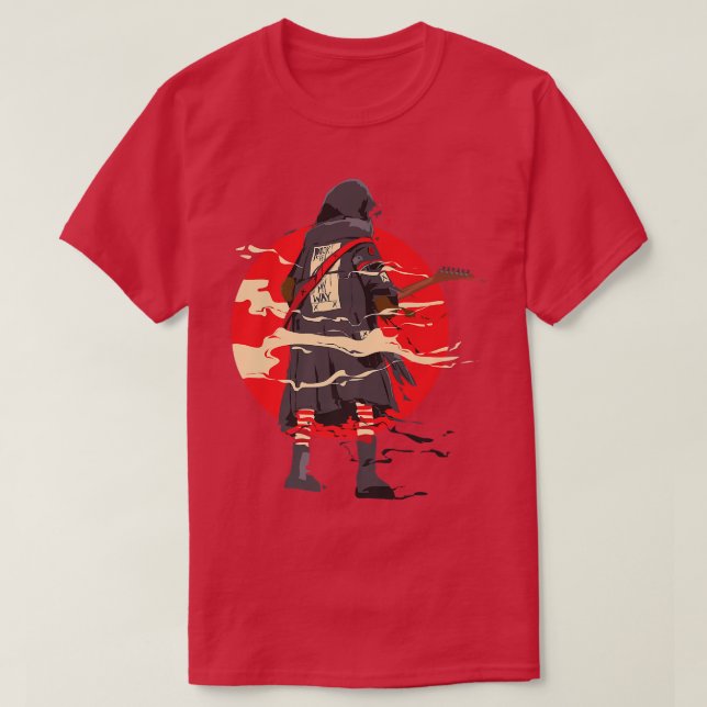 Camiseta Guitarrista Samurai Musical Guitarra  (Frente do Design)