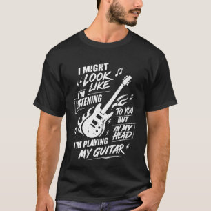 Camiseta Guitarrista Sarcástico Tocando Guitarra Na Minha C