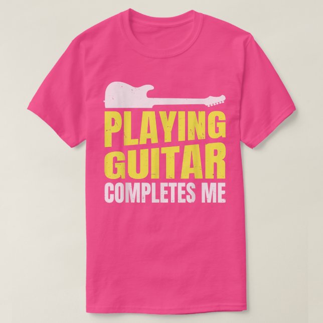 Camiseta Guitarrista Tocando Violão Completa-Me (Frente do Design)
