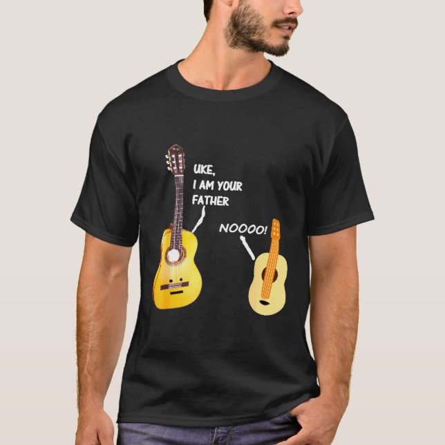 Camiseta Guitarrista - Uke, Sou Seu Pai Engraçado Ukulele G (Frente)