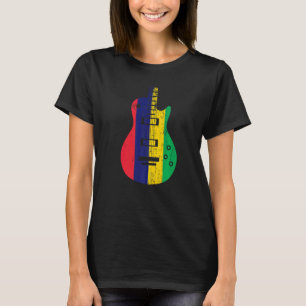 Camiseta Guitarrista Vintage Música Bandeira da Maurícia