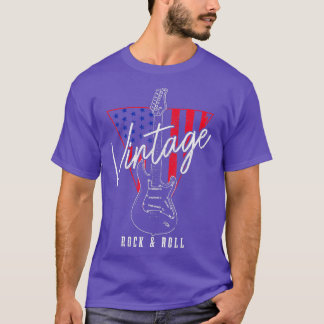 Camiseta Guitarrista Vintage Rock & Roll Music Guitarist