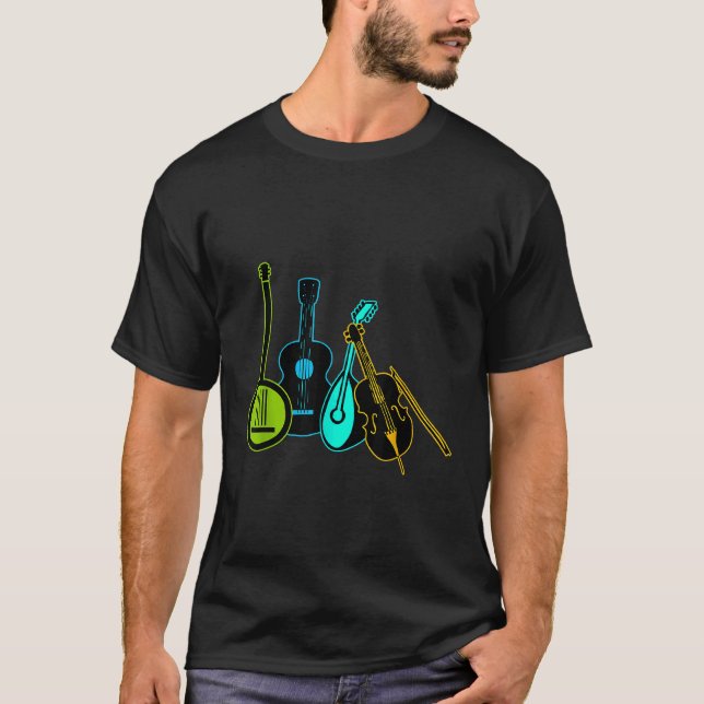 Camiseta Guitars Banjos Fiddle Mandolin 1 (Frente)