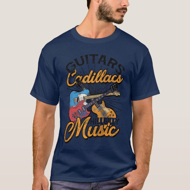 Camiseta Guitars Cadillacs Hillbilly Music Lyrics and songs (Frente)