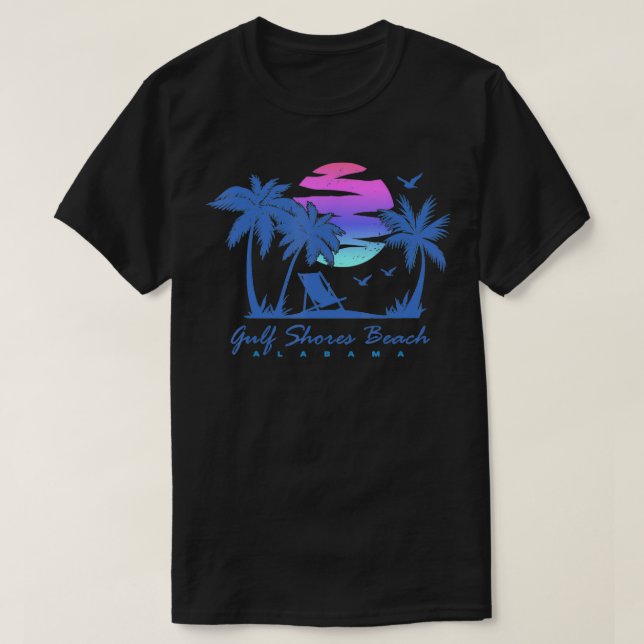 Camiseta GULF SHORES BEACH ALABAMA Férias Break Tr (Frente do Design)