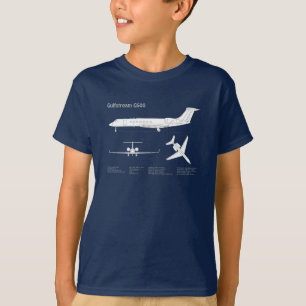 Camiseta Gulfstream G500 - Planos de Impressão Blueprint de