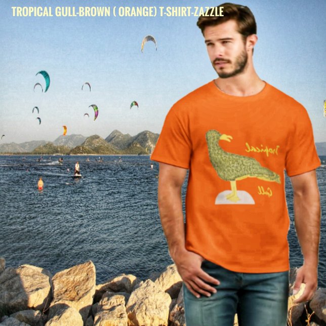 Camiseta Gull-Brown tropical (Criador carregado)
