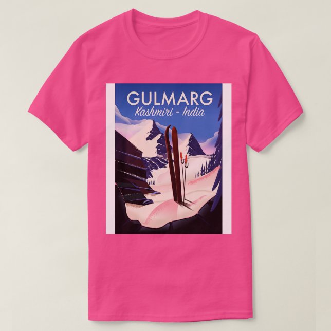 Camiseta Gulmarg Kashmiri India Ski poster (Frente do Design)