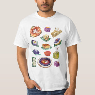 Camiseta Guloseimas filipinas da comida na aguarela Pinoy