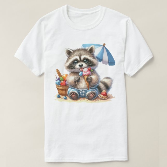 Camiseta Gulosos de Verão Mapache (Frente do Design)