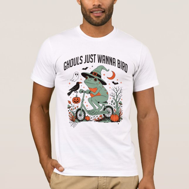 Camiseta Gulosos Só Querem Pássaros Sapo Engraçado (Frente)