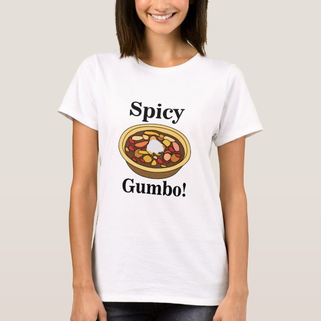 Camiseta Gumbo Comida Gumbo Apimentado (Frente)