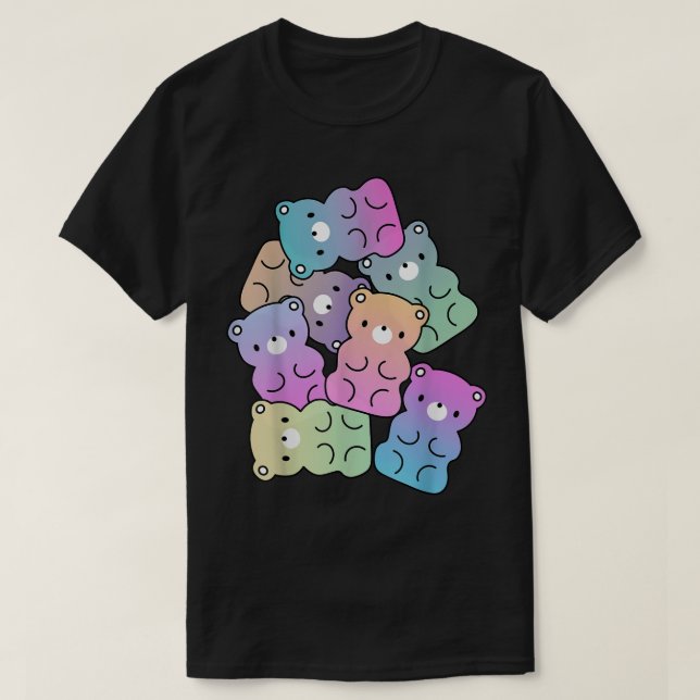 Camiseta Gummy Bear Design Kawaii Aestético Te (Frente do Design)