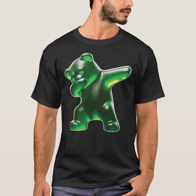 Camiseta Gummy Bear, Green Gummy Bear, Dabbing Gummy Bear (Frente)