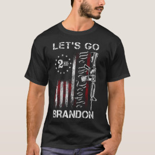 Camiseta Gun American Flag Patriots Vamos Go Brandon (ON BA