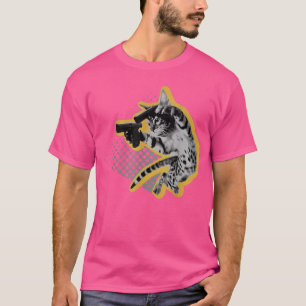 Camiseta Gun Kitty Má Gata Engraçada Gato Gato Gato Gato Do