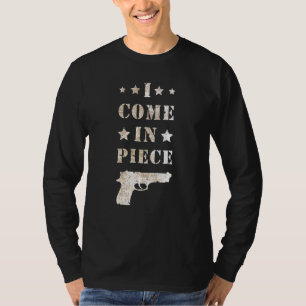 Camiseta Gun Sarcastic Pun Cote Que Vim Em Pedaço Para Gun